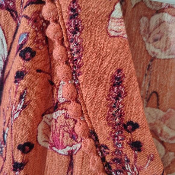 Knox Rose Womens Baby Doll Dress Size Small Floral Rose Pink Peasant Cottagecore - Picture 5 of 7